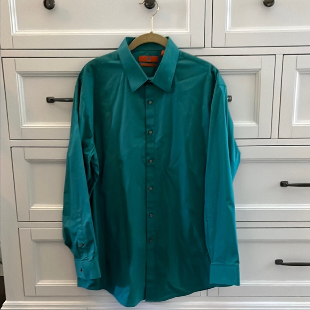 Egara Teal Dress Shirt Classic Design